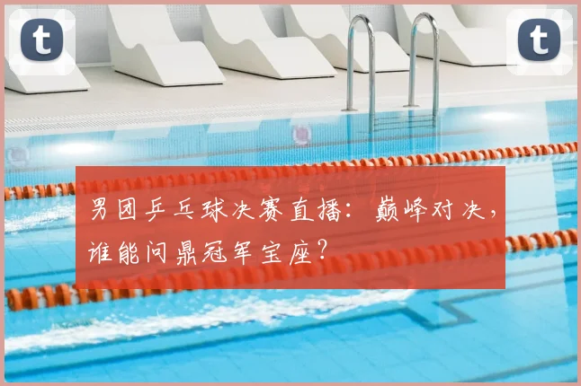 男团乒乓球决赛直播：巅峰对决，谁能问鼎冠军宝座？